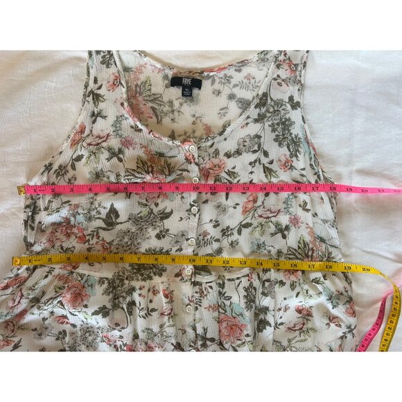 Frye Button Down Floral Midi Dress XL Cottage Core Prairie Folk Garden Pattern - Picture 10 of 12